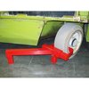 The Equipment Lock Company Cushion Tire Lift Lock secures the forklift steer tire in the turned position CTLL-KA